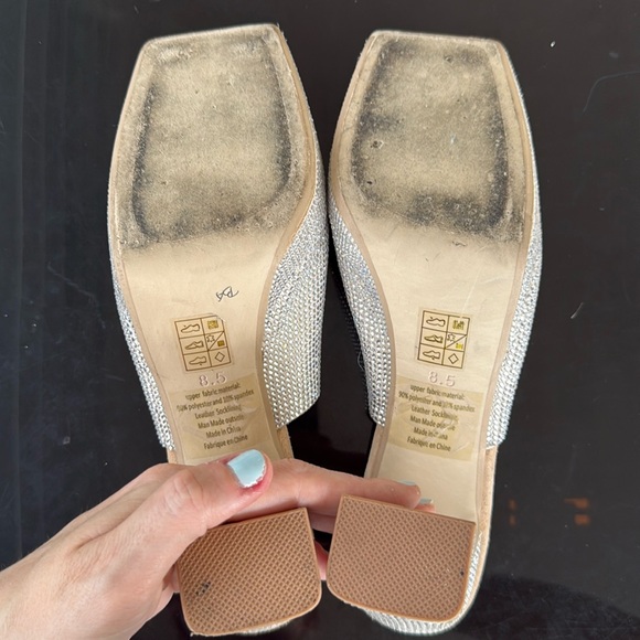 Jeffrey Campbell Caviar Nude Silver Rhinestone Platform Heel 8.5 - Picture 7 of 7